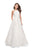 La Femme - 26337 Halter Neck Lace Ballgown In White