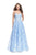 La Femme - 26338 Sweetheart Neck Beaded Lace Ballgown In Blue