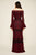 Tadashi Shoji - Lace Long Bell Sleeve Off-Shoulder Sheath Dress In Red and Black