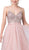 Dancing Queen - 2644 Jewel Studded Gossamer A-Line Gown In Pink