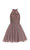 Alyce Paris - 2644 Illusion High Halter Ornate Lace A-Line Dress in Brown