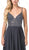Dancing Queen - 2648 Beaded V-Neck A-Line Prom Dress In Gray
