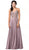 Dancing Queen - 2648 Beaded V-Neck A-Line Prom Dress In Brown