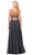 Dancing Queen - 2648 Beaded V-Neck A-Line Prom Dress In Gray