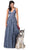 Dancing Queen - 2650 Embellished Deep V-neck A-line Gown In Blue