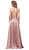 Dancing Queen - 2652 Scoop Neck Embellished A-line Dress In Pink and Gold
