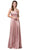 Dancing Queen - 2652 Scoop Neck Embellished A-line Dress In Pink and Gold