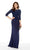 Quarter Length Sleeve Lace Sheath Dress in Blue