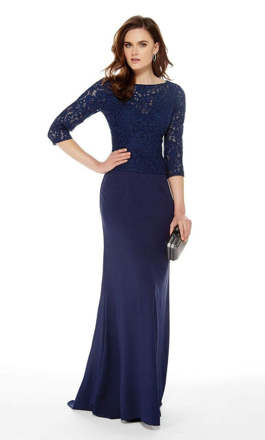 Quarter Length Sleeve Lace Sheath Dress in Blue