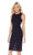 Braided Lace Jewel Sheath Dress in Blue