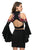 La Femme - 26606 Two Piece Floral Applique Jersey Dress in Black