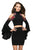 La Femme - 26606 Two Piece Floral Applique Jersey Dress in Black