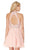 Braided Lace Halter Top Chiffon Cocktail Dress in Pink and Neutral