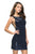 La Femme - 26614 Plunging Scoop Back Sequined Dress in Blue