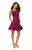 La Femme - 26616 Deep Scoop Back All Over Lace Short Dress in Red