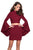 La Femme - 26621 Two-Piece Bell Sleeve Cutout Sheath Dress in Red