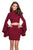 La Femme - 26621 Two-Piece Bell Sleeve Cutout Sheath Dress in Red