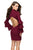 La Femme - 26639 Tiered Bell Sleeve Plunging Cutout Dress in Red