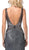 Dancing Queen - 2663 Embellished V-neck Trumpet Dress In Gray