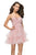 La Femme - 26654 Pleated Sweetheart Tiered Tulle A-line Dress in Pink