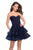 La Femme - 26654 Pleated Sweetheart Tiered Tulle A-line Dress in Blue