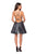 La Femme - 26659 Deep V-neck Stretch Satin A-line Dress in Gray