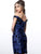 Jovani - 2666 Bead Embellished Plunging Off-Shoulder Dress In Black and Blue