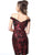 Jovani - 2666 Bead Embellished Plunging Off-Shoulder Dress In Black and Red