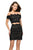 La Femme - 26666 Two Piece Scalloped Off-Shoulder Fitted Dress in Black