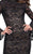 La Femme - 26668 High Neck Long Sleeves Cocktail Dress in Black