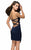 La Femme - 26669 Strappy Strapless Fitted Cocktail Dress in Blue