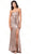 Dancing Queen - 2667 Strappy Sequined Prom Dress In Pink and Gold