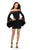 La Femme Floral Applique Long Sleeves Cocktail Dress 26674 - 1 pc Black In Size 4 Available In Black
