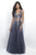 Intrigue - Two-Piece V-Neck Sequined A-line  Dress 266 In Gray