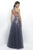 Intrigue - Two-Piece V-Neck Sequined A-line  Dress 266 In Gray