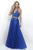 Intrigue - Two-Piece V-Neck Sequined A-line  Dress 266 in Blue