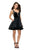 La Femme - 26701 Plunging Velvet Bodice Tiered Cocktail Dress in Black
