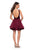 La Femme - Plunging Sweetheart Velvet Tiered Cocktail Dress 26701 - 1 pc Wine In Size 10 Available