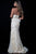 26723 Crystal Embellished Strapless Peplum Evening Gown
