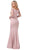 Dancing Queen - 2672 Embellished Long Sleeve Bateau Trumpet Gown In Pink