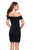 La Femme - Ruched Off-Shoulder Sheath Cocktail Dress 26742 In Black