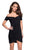 La Femme - 26742 Ruched Off-Shoulder Sheath Cocktail Dress in Black