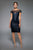 Tadashi Shoji - Sequined Illusion Neckline Column Dress In Blue