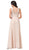 Dancing Queen - 2677 Illusion Neckline Beaded Lace Bodice Chiffon Gown In Neutral