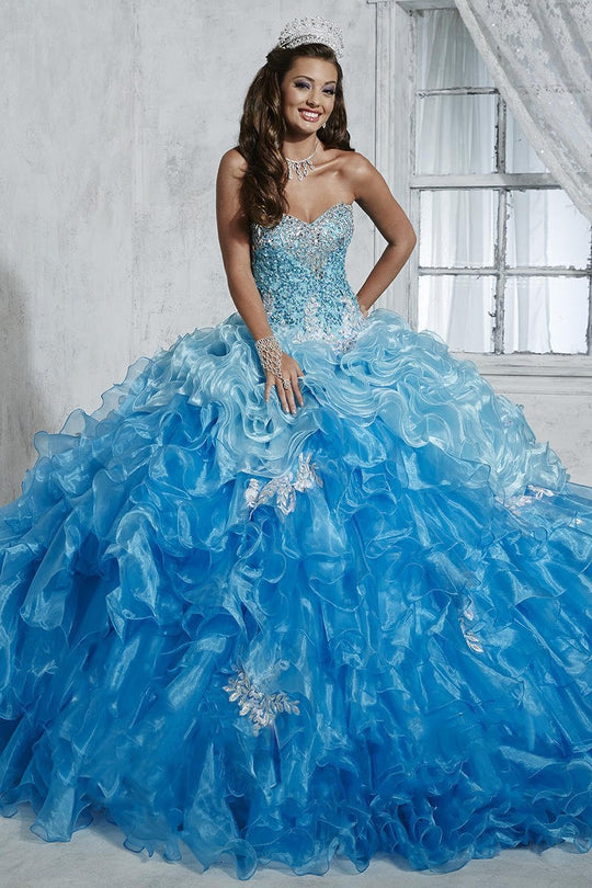 Quinceanera Collection - 26785 Crystal Beaded Ruffled Ballgown