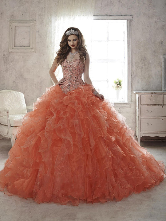 Quinceanera Collection - 26805 Strapless Beaded Ballgown With Train