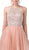 Dancing Queen - 2685 Beaded Halter Prom Gown In Pink and Gold