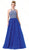 Dancing Queen - 2685 Beaded Halter Prom Gown In Blue