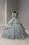 Quinceanera Collection - 26910 Tiered Illusion Jewel Ballgown In Silver and Blue