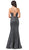 Dancing Queen - 2698 Lace-up Back Metallic Jersey Mermaid Gown In Gray